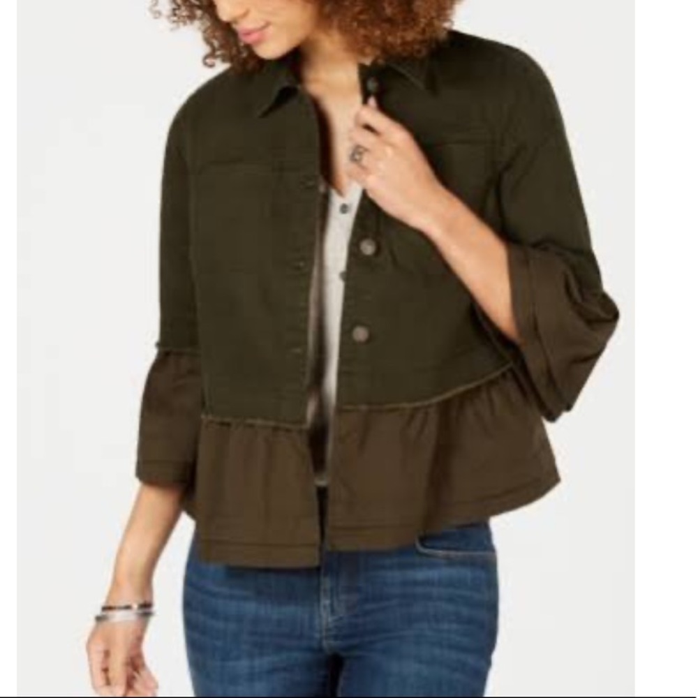 Style & Co Ruffled Denim Jacket